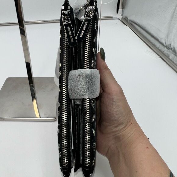 Michael Kors Jet Set Travel Large Double-Zip Wristlet Wallet Phone Holder Black - Picture 11 of 11